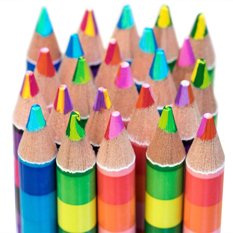 Jumbo Color Stripe Colored Pencils Multicolor, 4 Pack - Yoobi™