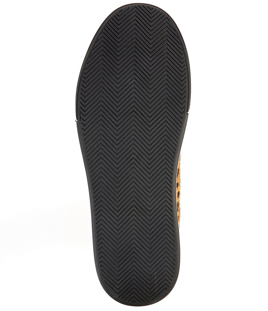 Steve Madden Freethrow-L Leopard Print Haircalf Lace-Up Wedge Sneakers