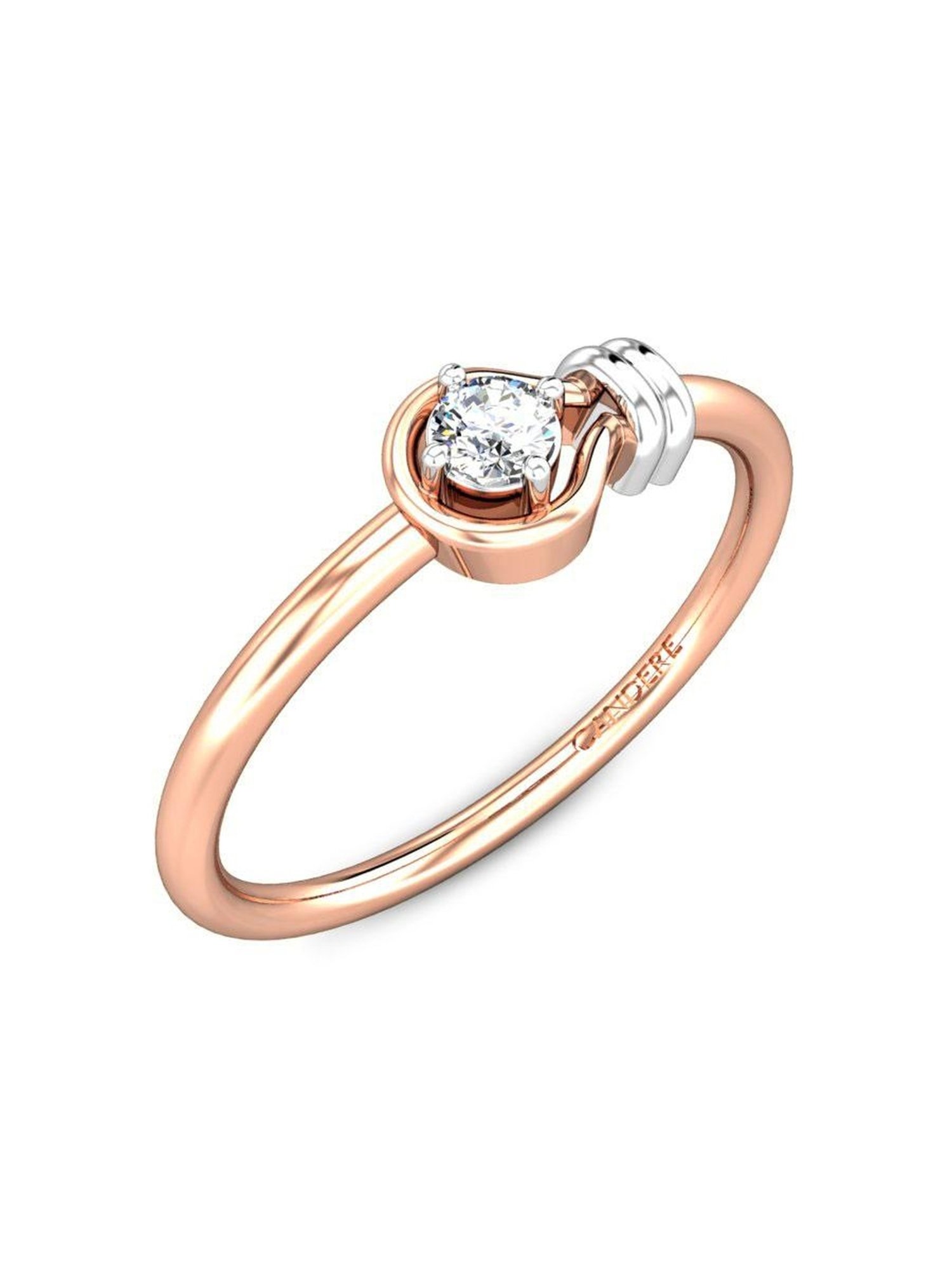 Candere by Kalyan Jewellers 18k Rose Gold & Diamond Ring for Women