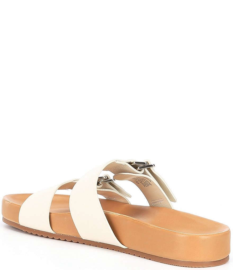 Antonio Melani Branson Leather Double Buckle Sandals