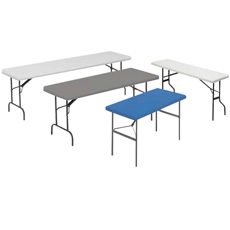 Iceberg IndestrucTables Too 1200 Series Resin Folding Table 72w x 30d x 29h Platinum 65223