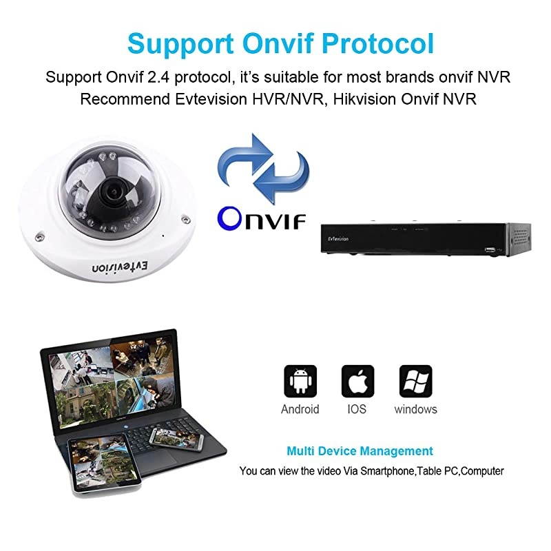 Security IP Camera, 2MP 1080P POE(Power Over Ethernet) IP Camera, Home Surveillance Metal Dome Indoor Outdoor Network CCTV Cameras,P2P Cloud, Motion Detection, 24 IR LEDs 20M Night Vision