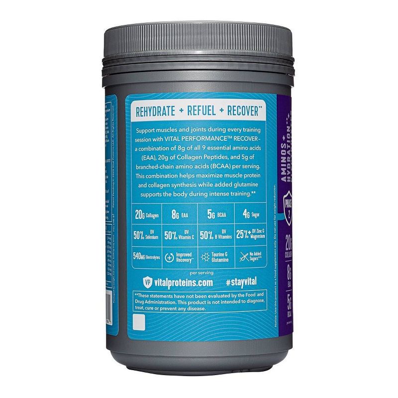 Vital Proteins Performance Recover Dietary Supplements - Lemon Grape - 13.6oz