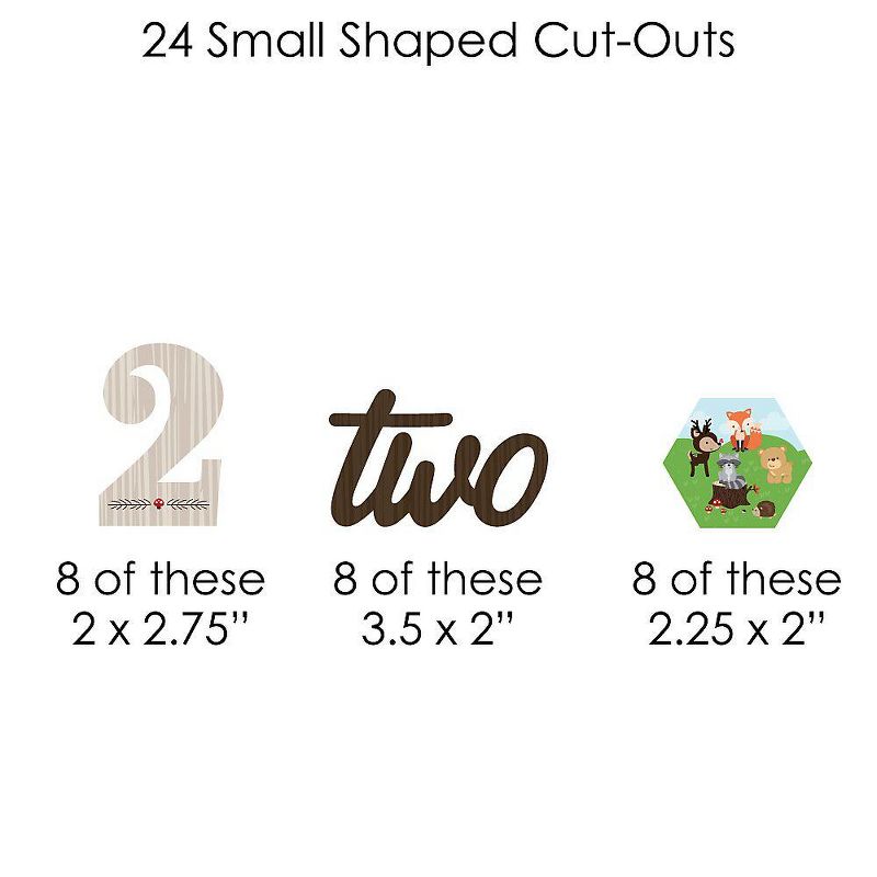 Big Dot of Happiness 2nd Birthday Woodland Creatures - Second Birthday Party DIY Decorations - Clothespin Garland Banner - 44 Pieces