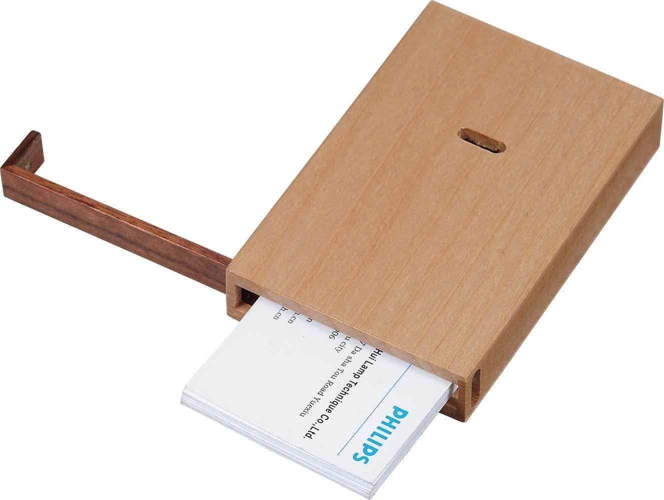 Visol Products V805B Maple Wooden Desktop Business Card Holder