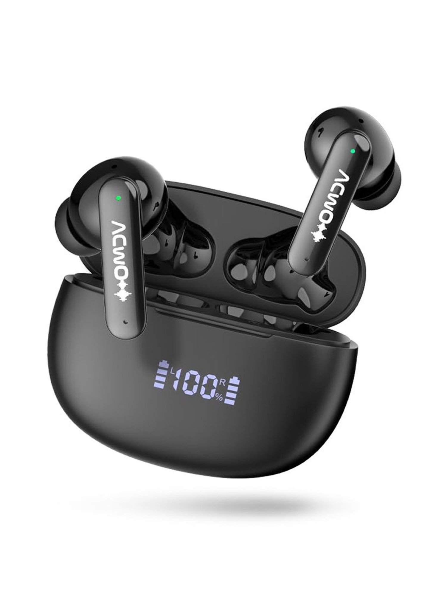 ACwO DwOTS 323 in-Ear BT Earbuds with 48H Playback & ENC Technology (Charcoal Black, True Wireless)