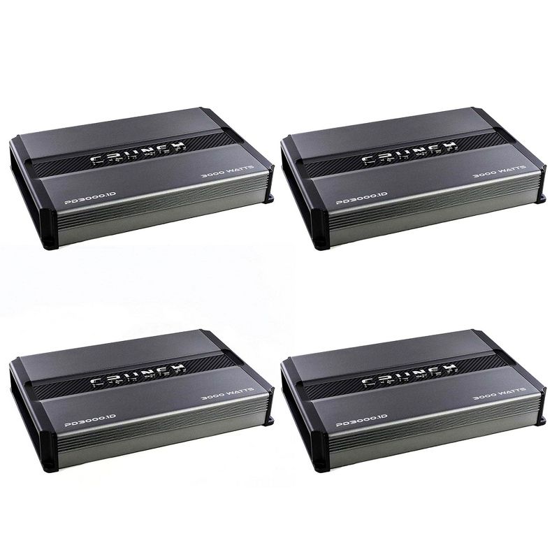 Crunch Power Drive 3000W Max Monoblock Class D Car Audio Amplifier (4 Pack)