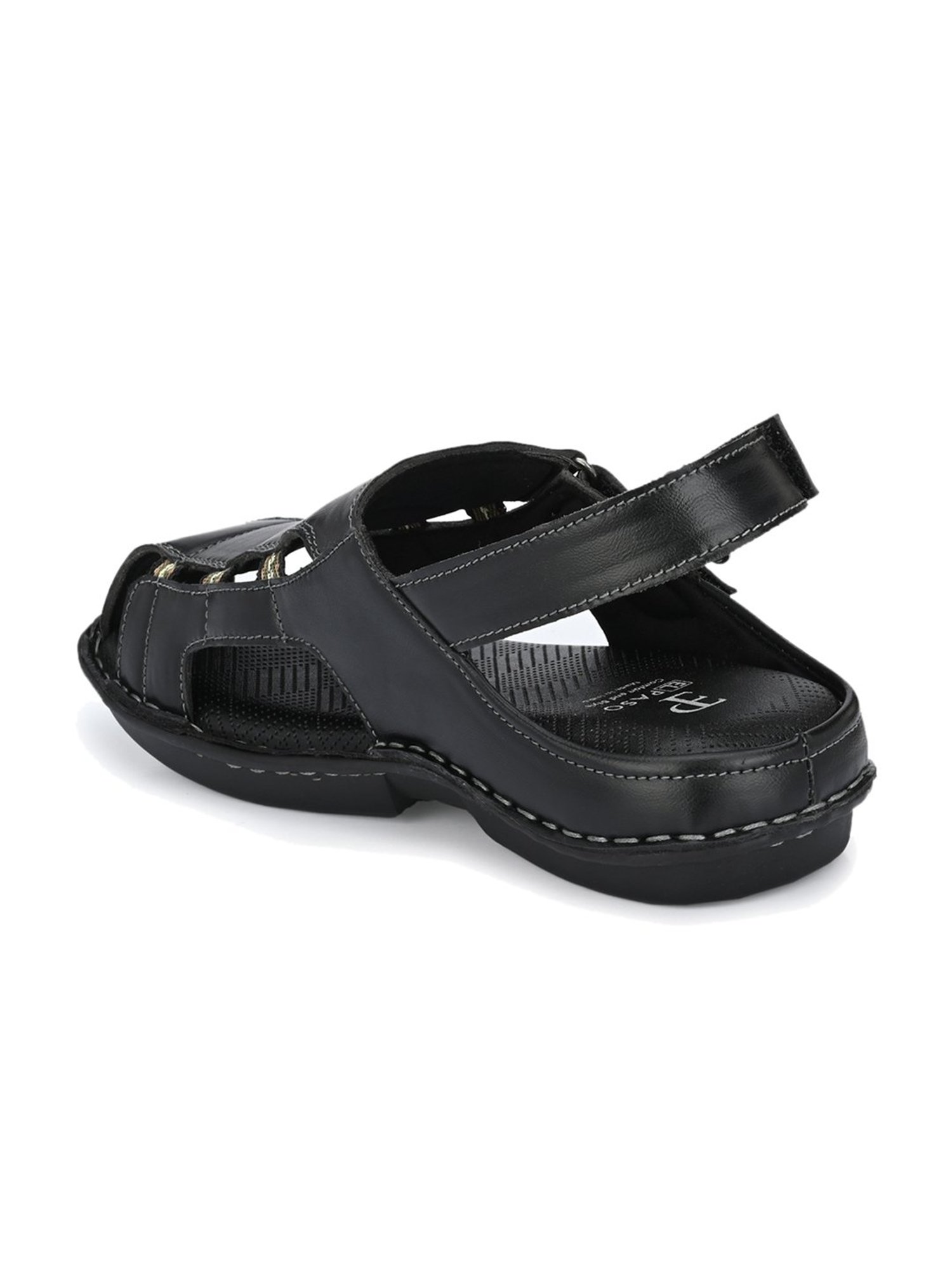 El Paso Men's Black Fisherman Sandals