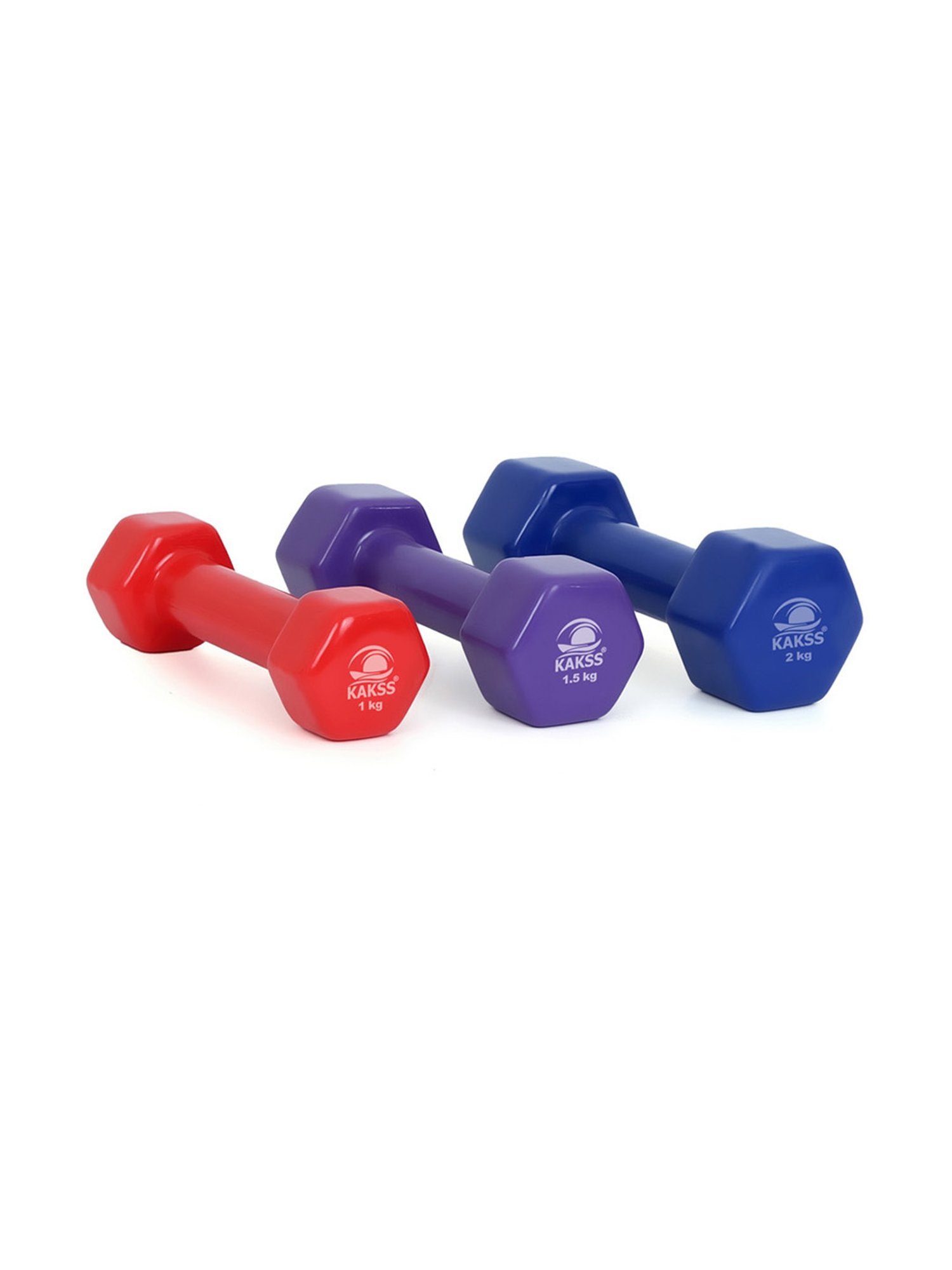 KAKSS Cast Iron Vinyl Coated Dumbbells (Multicolor) Size - 12KG