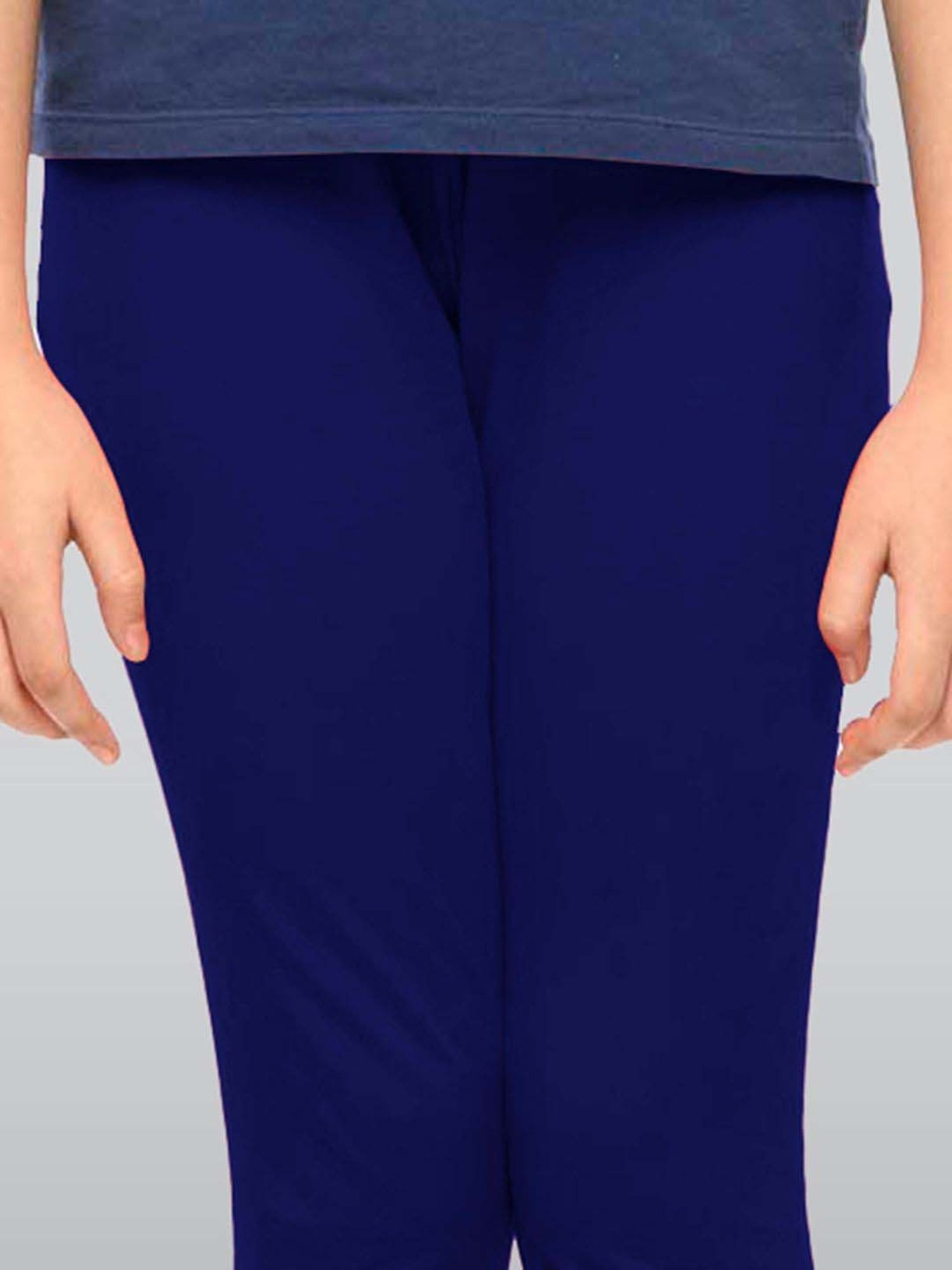 Lyra Kids Blue & Red Skinny Fit Leggings (Pack of 2)