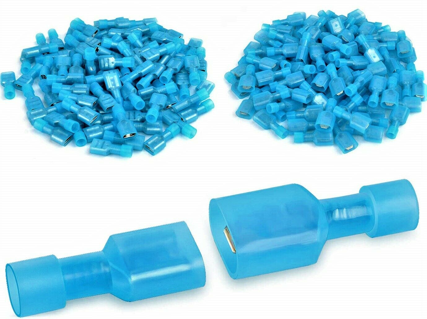 A/T 200Pcs Male(100Pcs) Female(100Pcs) Fully Insulated Wire Crimp Terminal Nylon