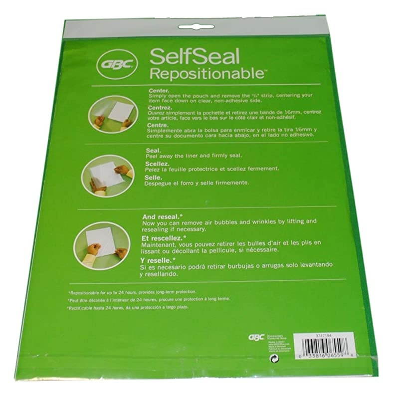 Laminating Pouches With SelfSealtrade Glossy 8 Mil 9 12in x 11 916in Box Of 5