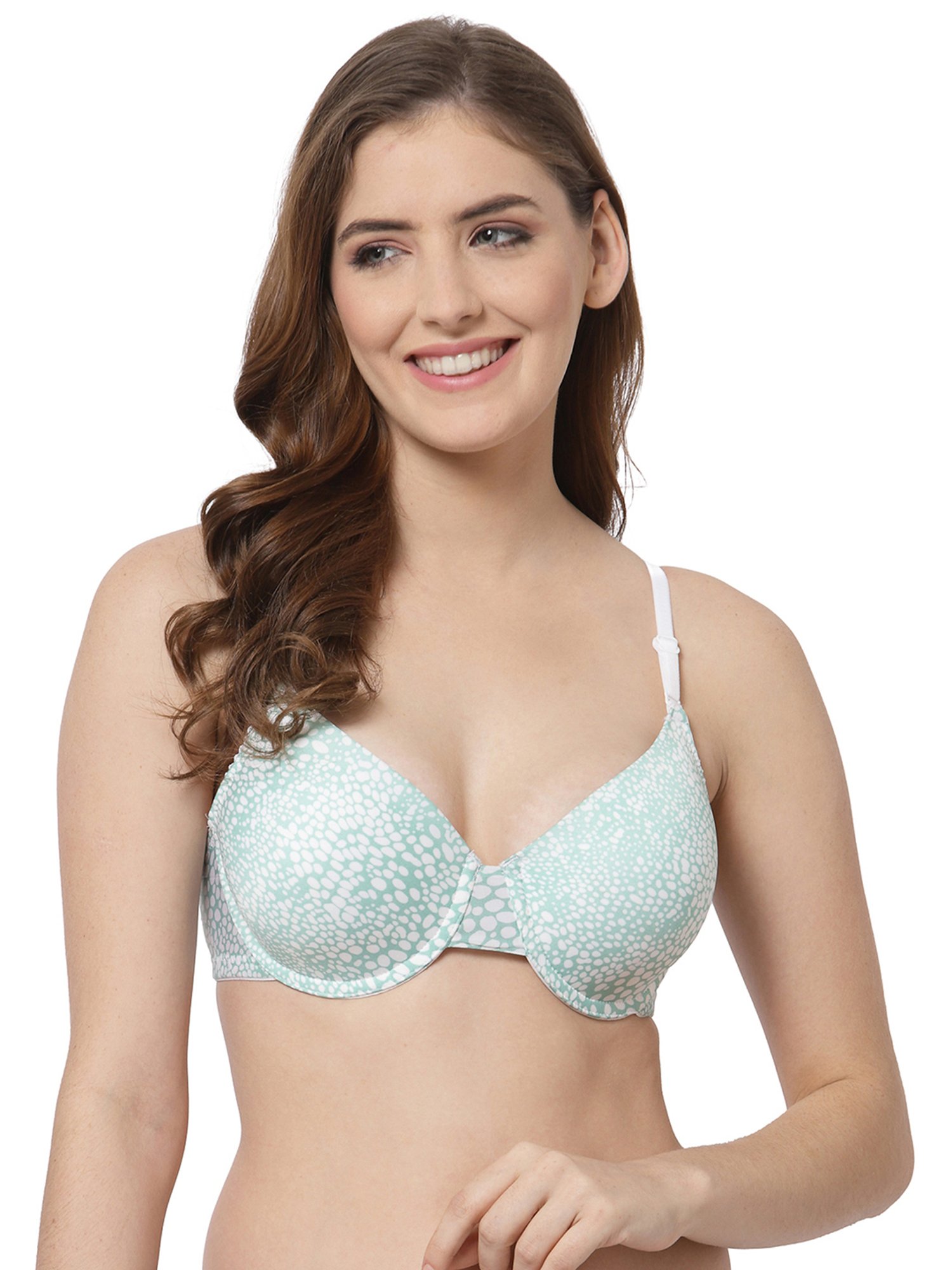Cukoo Green Printed Full Coverage Padded Everyday Bra