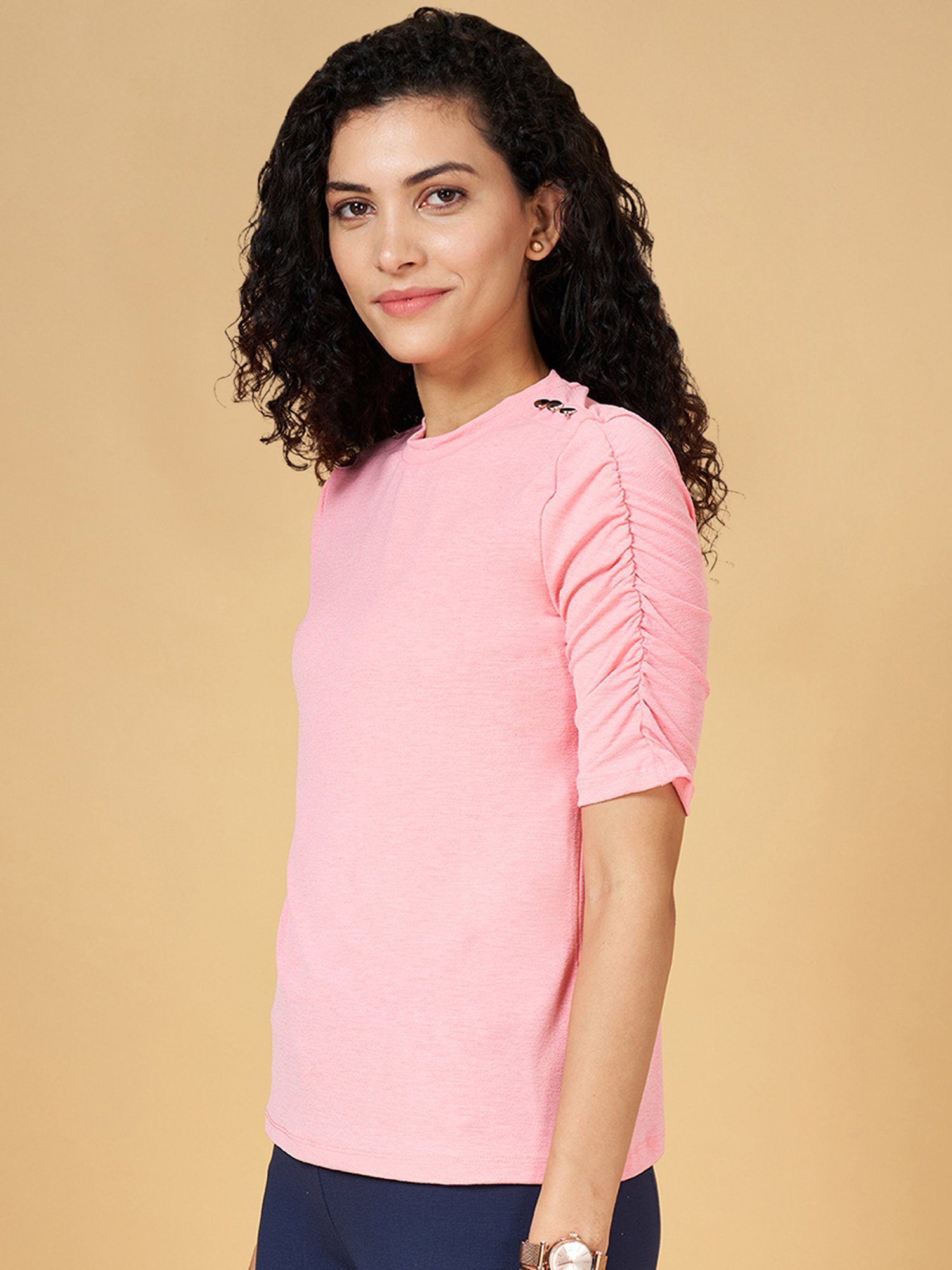 Annabelle by Pantaloons Regular Fit Pink Top