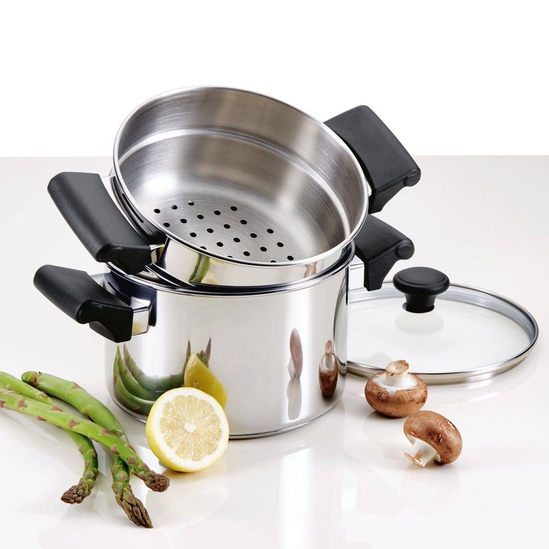 Farberware Classic Traditions 3qt Stainless Steel Sauce Pot with Steamer