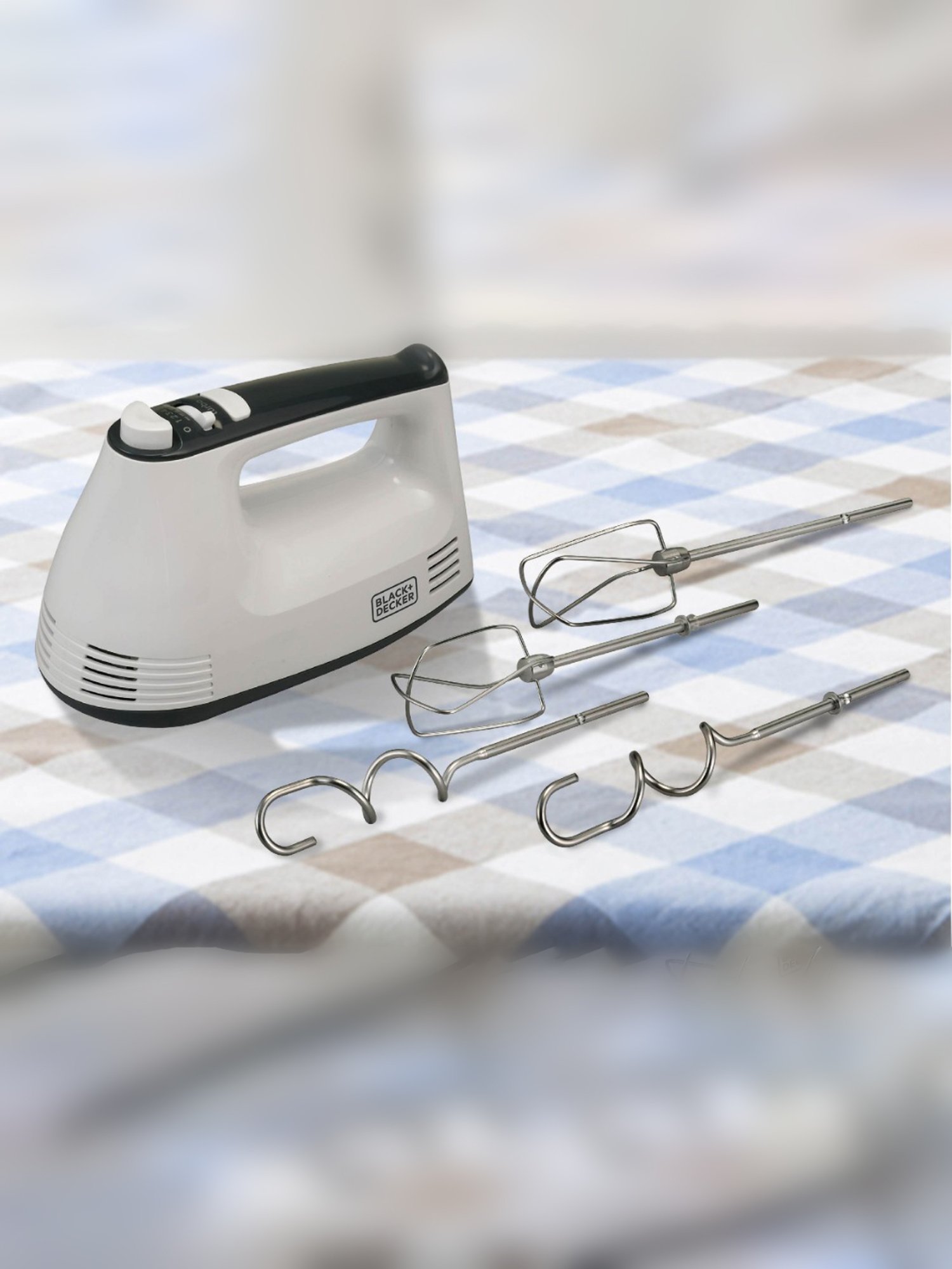 BLACK+DECKER M350 Hand Blender 300W with 5 Speed Turbo function (White & Grey)