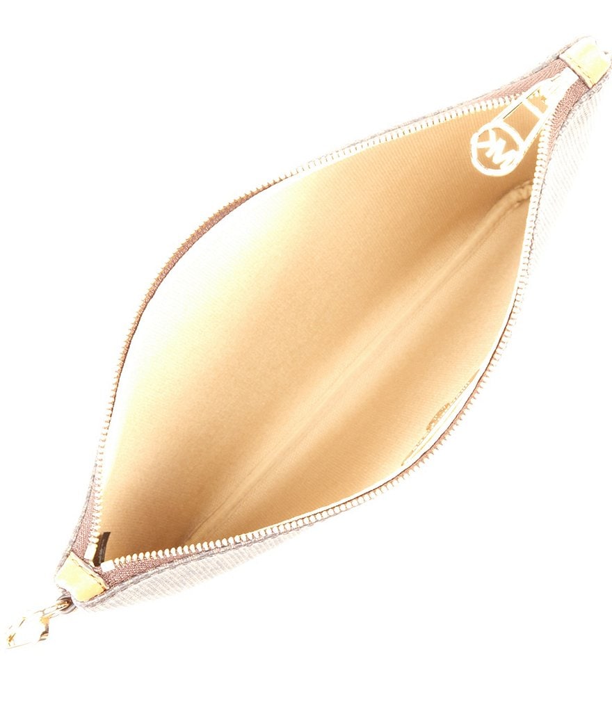 Michael Kors Zebra Signature Jet Set Double Zip Wristlet