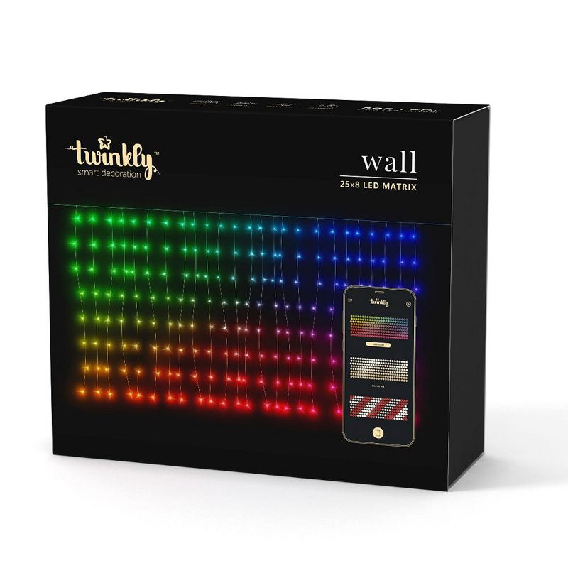 Kurt Adler Twinkly LED 25 Drop 200-Light Icicle App Controlled Light Set