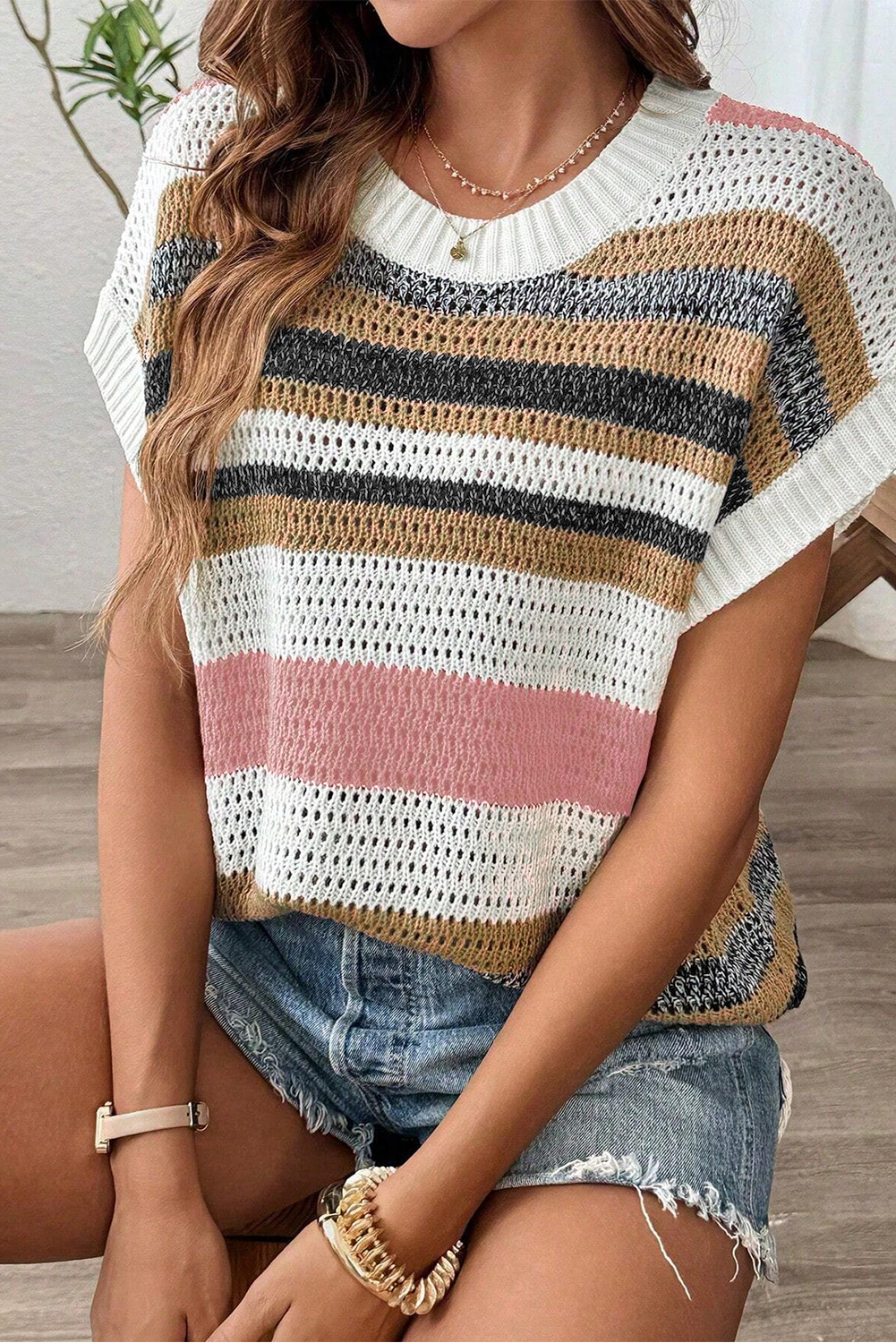 Pink Merry & Bright Pop Up Letter Waffle Knit Sweater