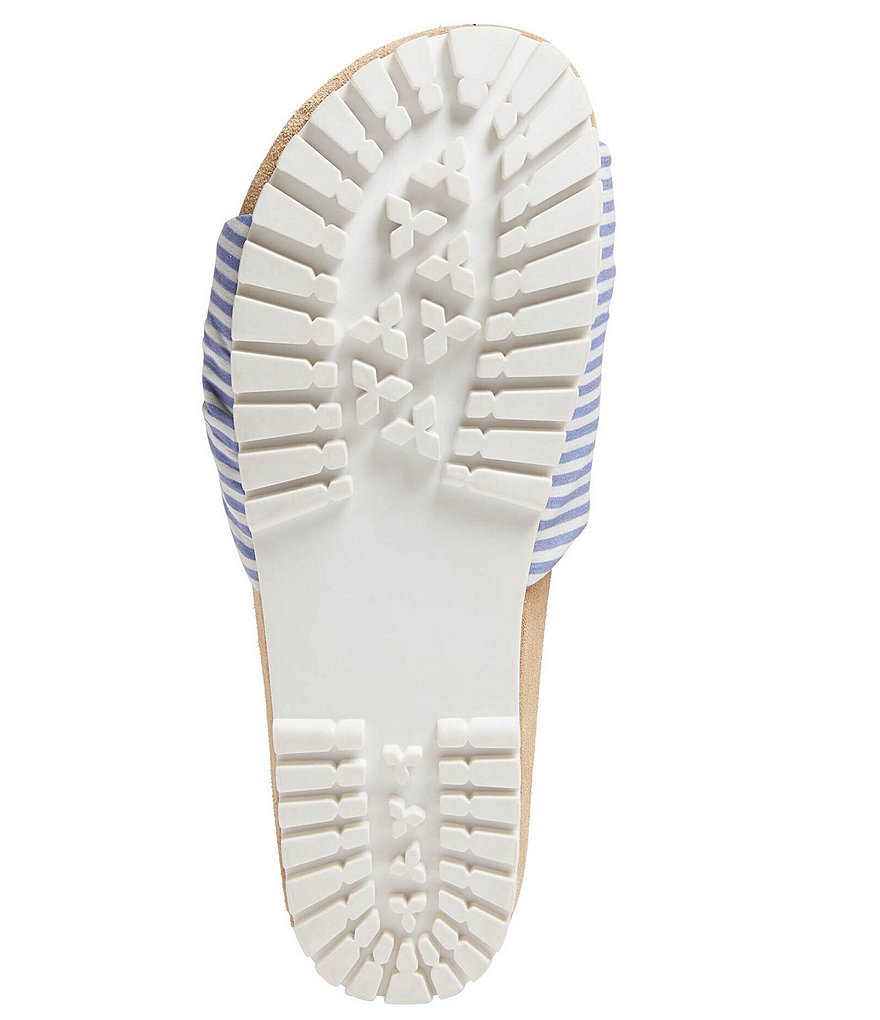 Jack Rogers Phoebe Knotted Comfort Striped Fabric Lug Sole Slides