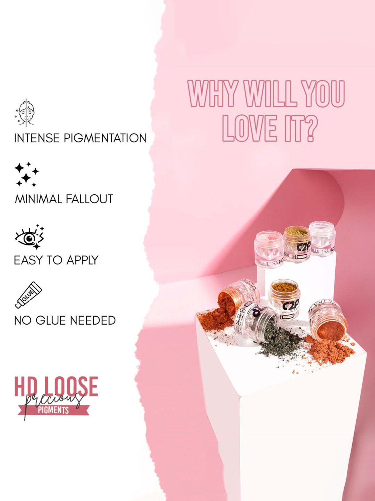 C2P PROFESSIONAL MAKEUP HD Loose Precious Pigments Eyeshadow Skipper 58 - 2 gm