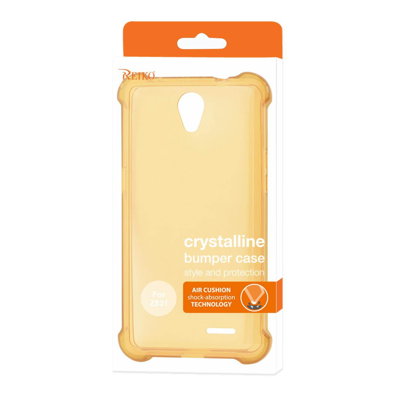 Reiko Zte Maven 2/ Chapel (Z831) Clear Bumper Case With Air Cushion Protection In Clear Gold