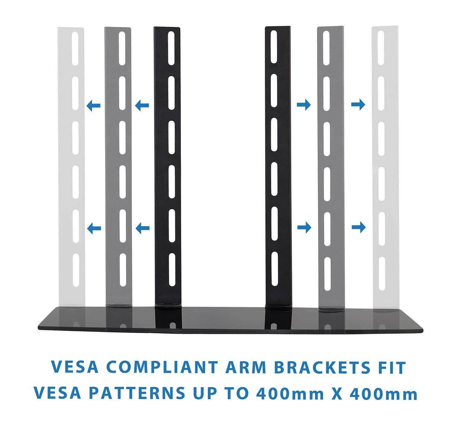 Mount-It TV Wall Mount Shelf Bracket Under TV for Cable Box, DVD Player, Stereo AV Components Shelf,Black