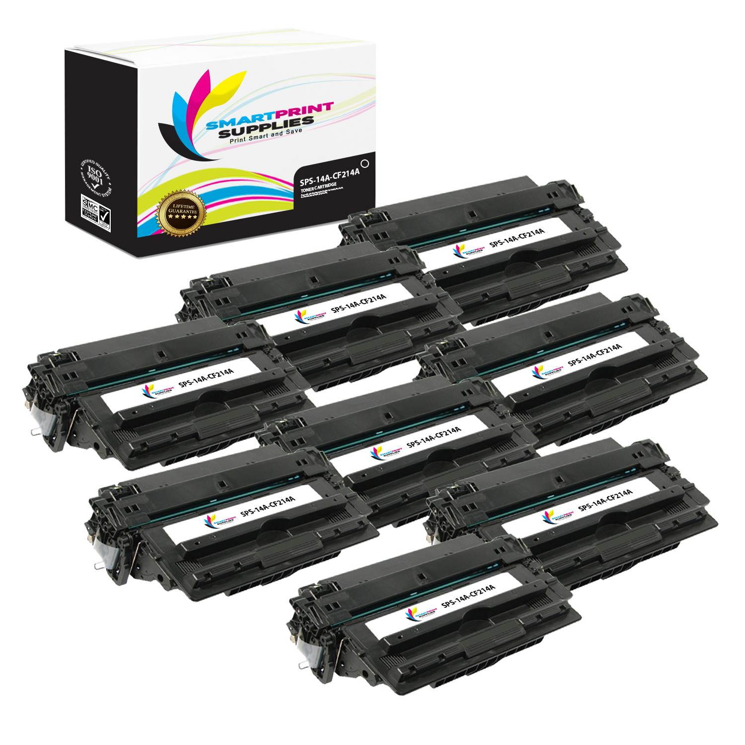 Smart Print Supplies Compatible 14A CF214A Black Toner Cartridge Replacement for HP LaserJet Enterprise 700 M712 M725 Printers (10,000 Pages) - 8 Pack