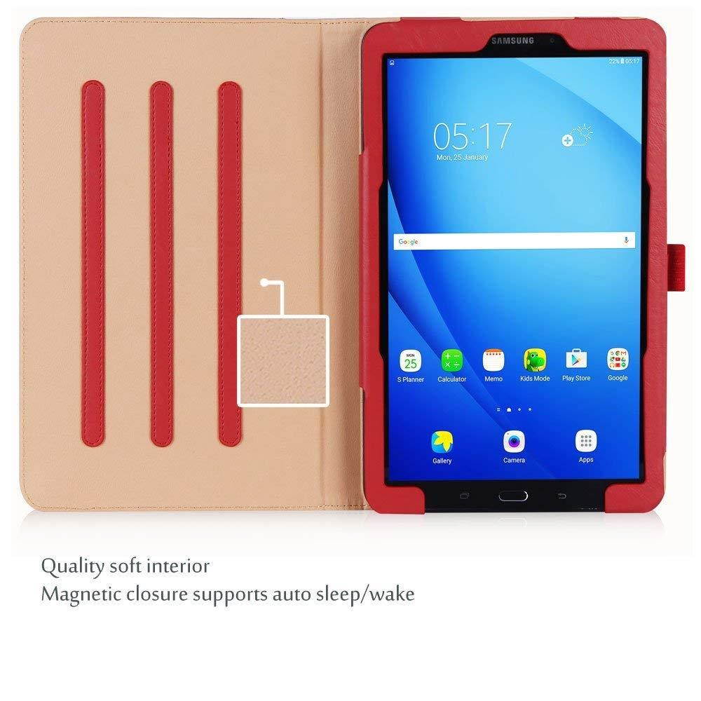 ProCase Samsung Galaxy Tab A 10.1 Case - Stand Folio Case Cover for Galaxy Tab A 10.1" Tablet SM-T580 T585 T587 (NO S Pen Version), with Multiple Viewing Angles, Document Card Pocket - Red