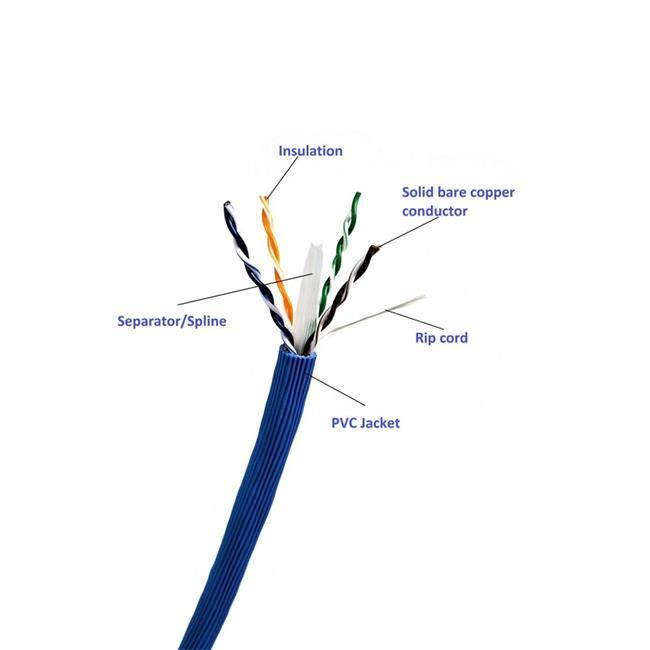 Micro Connectors, 100-Meter Augmented Cat 6A UTP 10GbE Ethernet Bulk Cable, Color-Blue (TR4-536T)