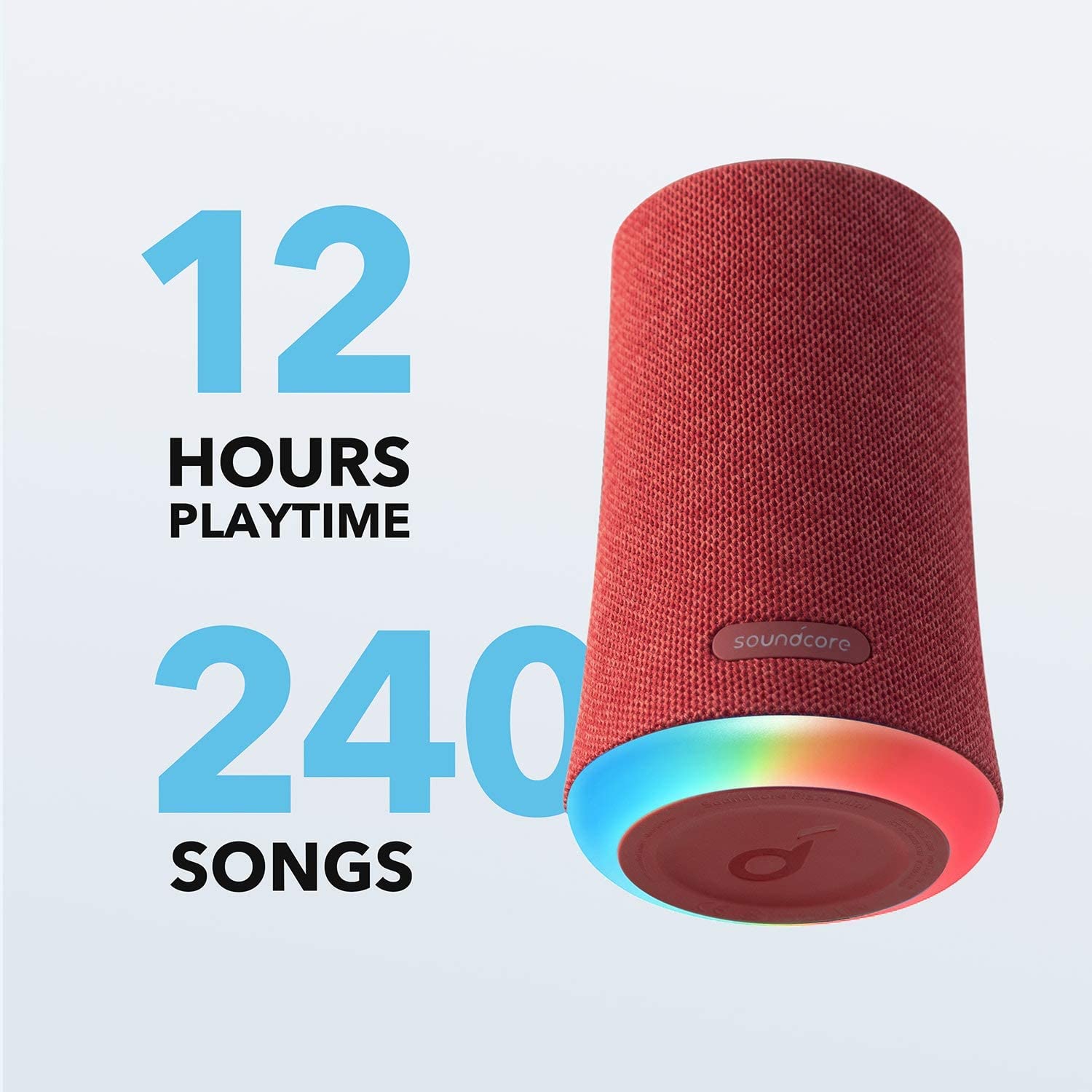 Anker Soundcore Flare Mini Bluetooth Speaker, Outdoor Bluetooth Speaker, IPX7 Waterproof for Outdoor Parties, LED Show with 360&deg; Sound and BassUp technology