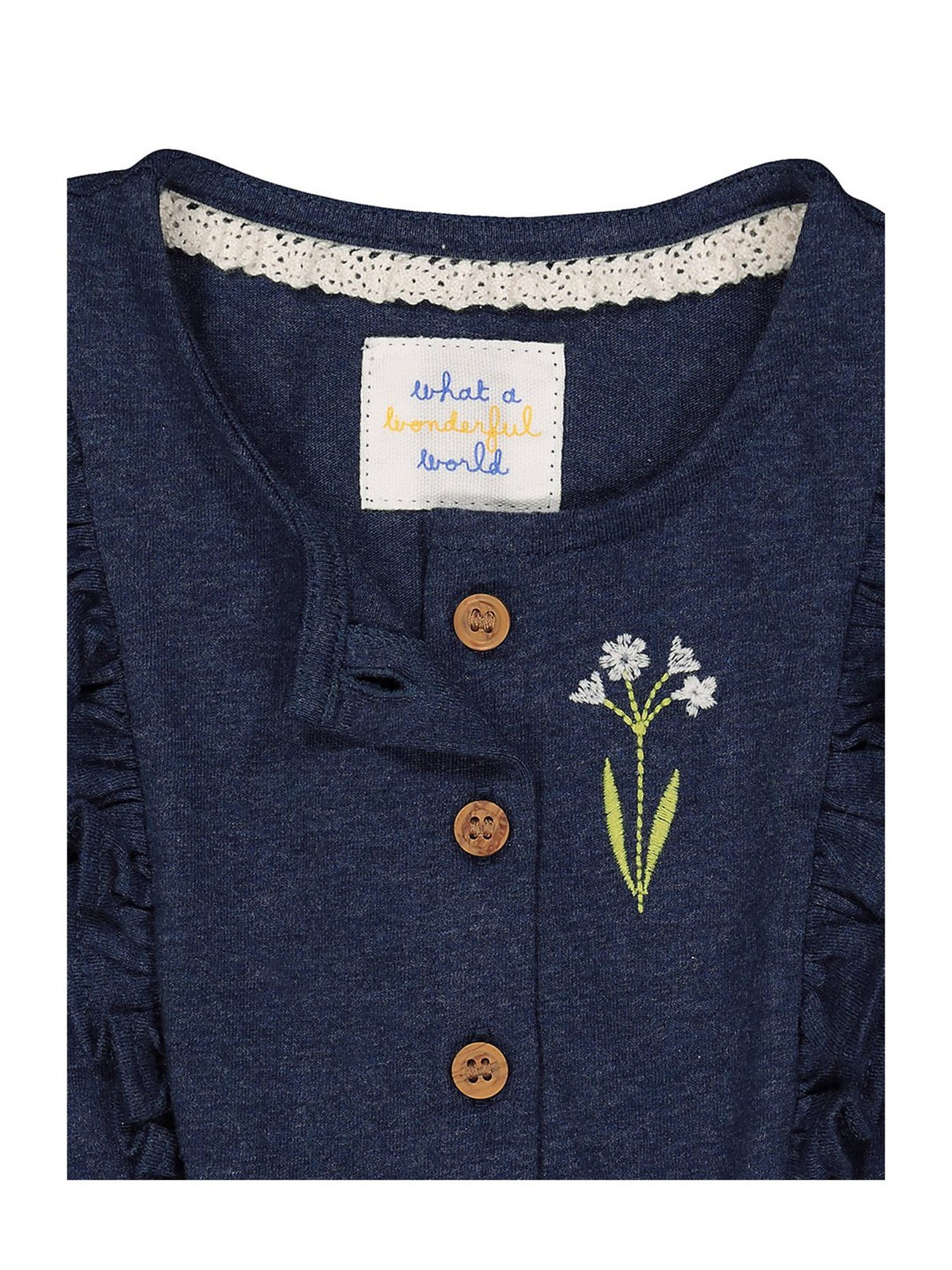 Mothercare Kids Navy Embroidered Jumpsuit