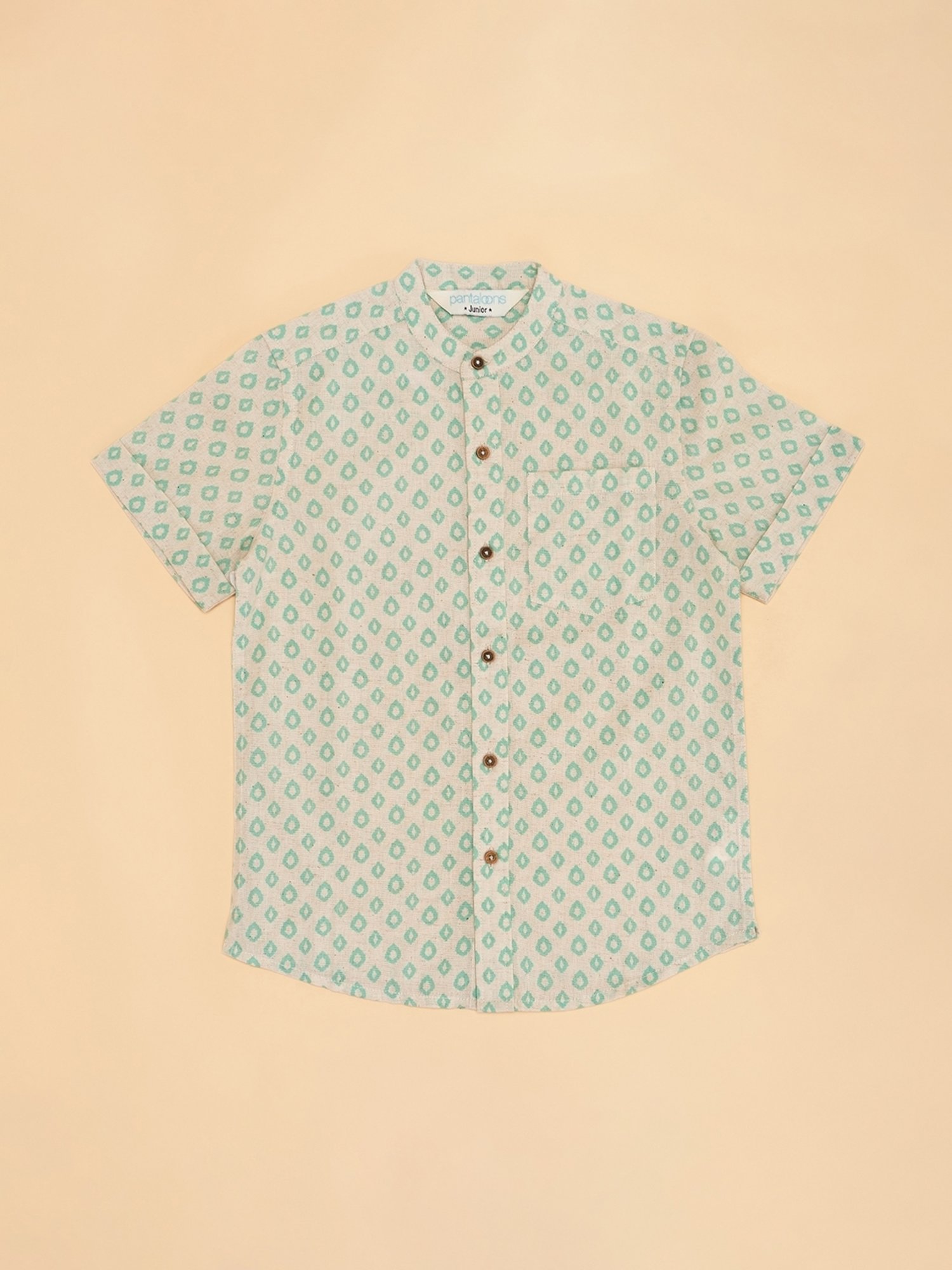 Indus Route by Pantaloons Boys White Print Shirt