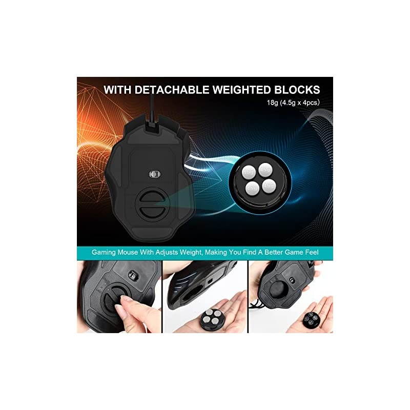 Gaming Mouse  Wired Mouse Gaming Mouse Wired Computer Mouse Wired PC Gaming Mouse UP TO 7500 DPI 7 Programmable Buttons Ergonomic Gaming Mice for Windows XP Vista WIN7 WIN8 Win10 MAC