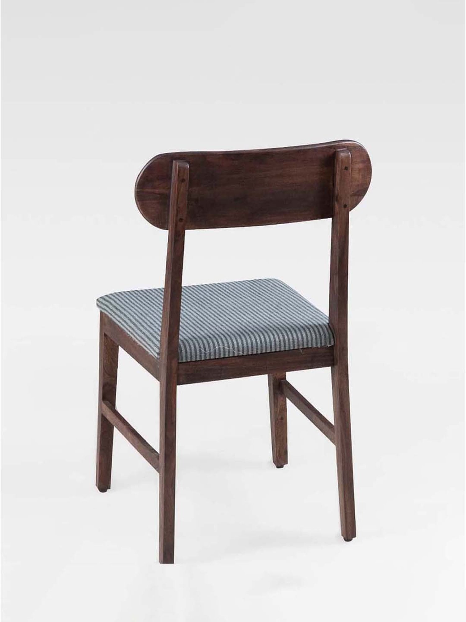 Fabindia Home Home Blue & Brown Sheesham Wood Textured Liniya Semi Dining Chair