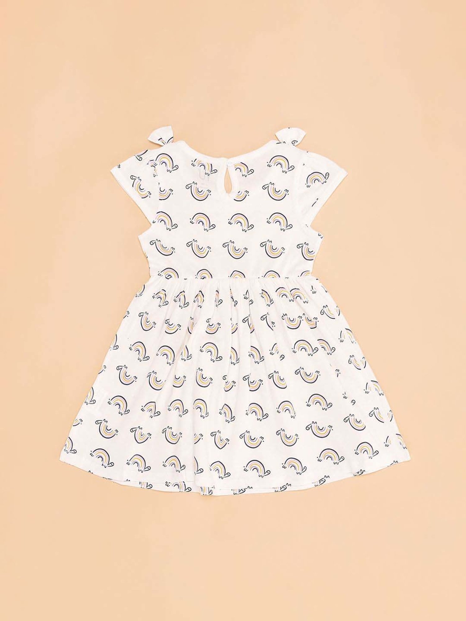 YU by Pantaloons Kids Off-White Cotton Printed Dress