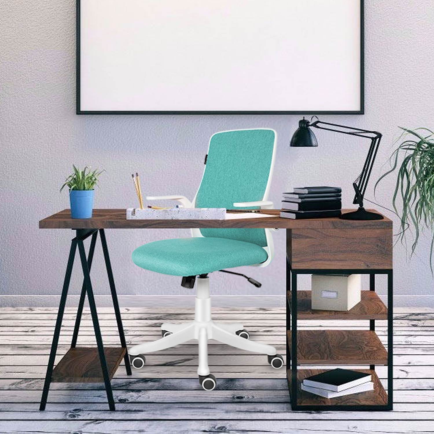 ELECWISH Office Chair Ergonomic Executive Chair with Armrests Swivel Desk Chair Mid Back Mesh Office Computer Green