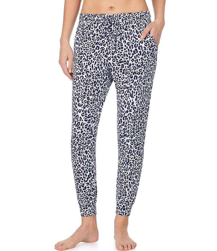 iRelax Animal Print French Terry Drawstring Coordinating Jogger Pants