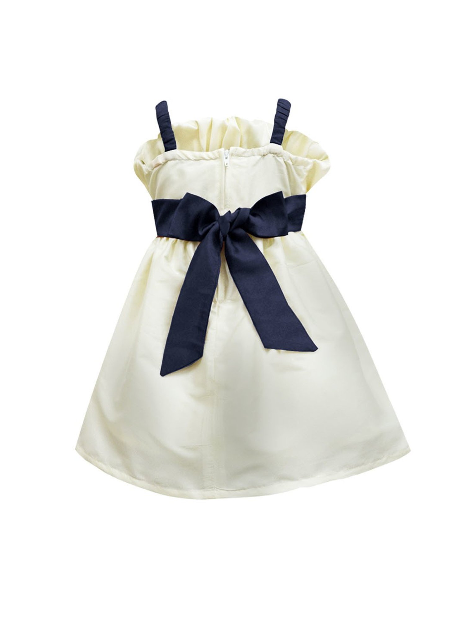 A.T.U.N. Ivory & Navy Solid Dress