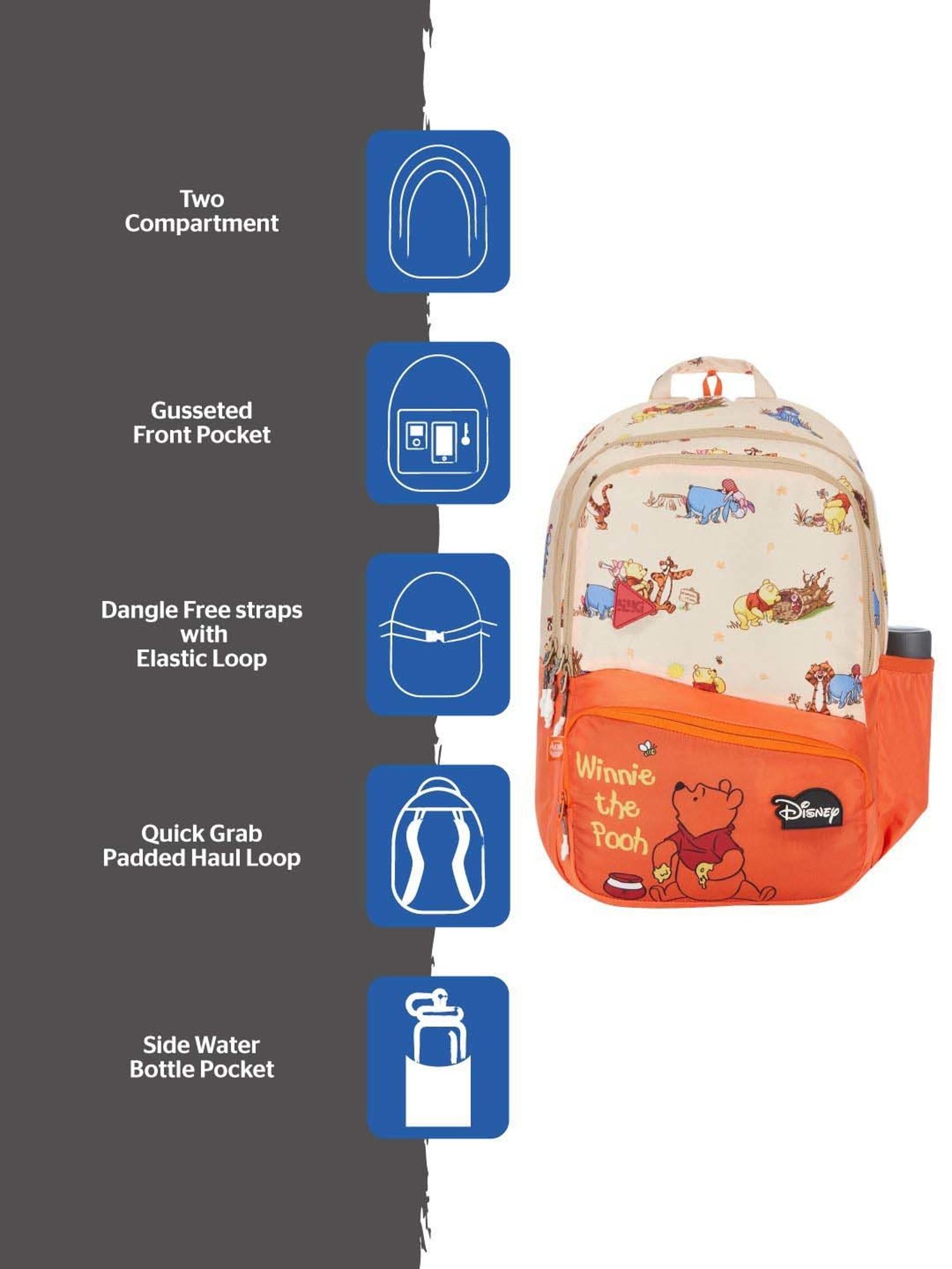 Wiki Wiki Champ_4 24 Ltrs Cream & Orange Medium Backpack