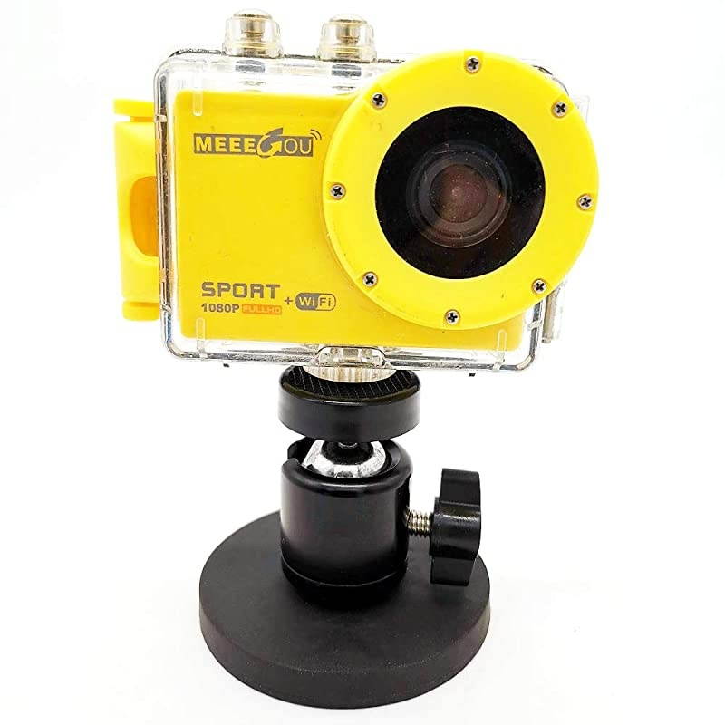 Coated Magnetic Magnet Car and Motorcycle Suction Cup Mount wSwivel Ball Head + Tripod Mount for GoPro Hero 8 7 6 5 4 3+ Action Cameras and Small Digital Cameras