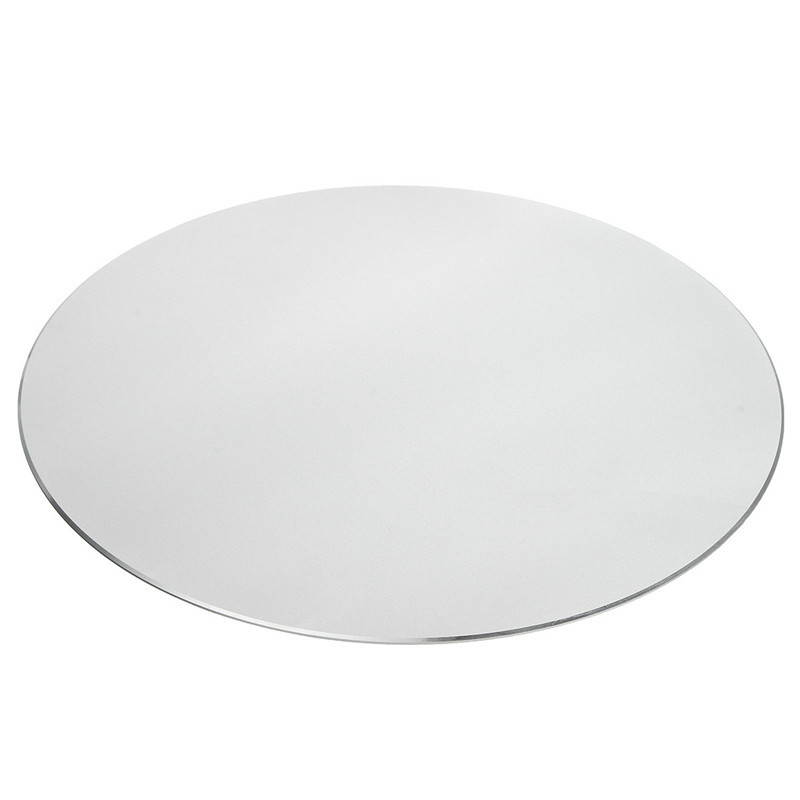 ESTONE Round Aluminum Gaming Mouse Pad with Anti-Skid Rubber Base-8.66"x8.66"x0.08" - Silver