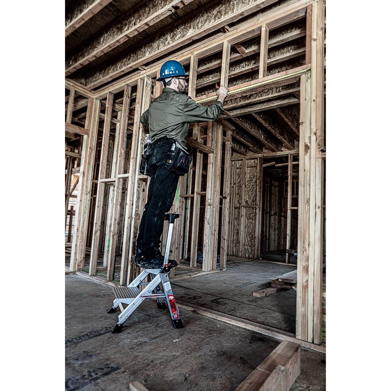 Little Giant Ladder Systems 2-step ANSI Type IAA 375 lb rated Aluminum Stepstool with handrail Gray