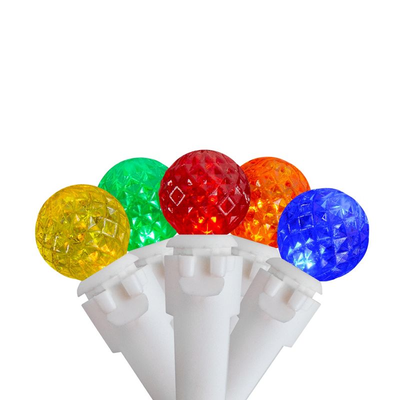 Northlight 50 Count Multi LED G12 Berry Christmas Lights, 15.9 ft White Wire