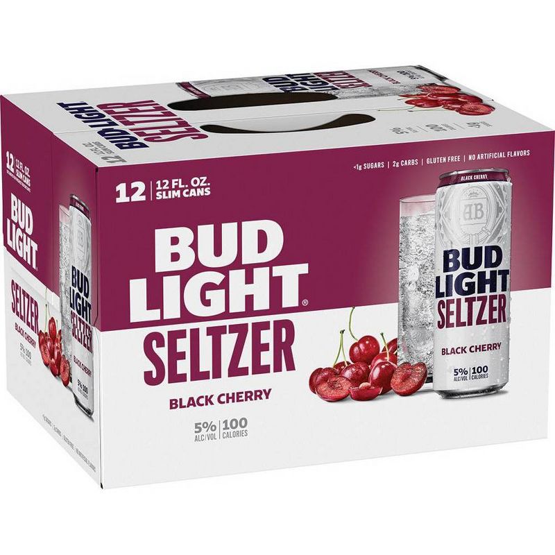 Bud Light Black Cherry Hard Seltzer - 12pk/12 fl oz Slim Cans