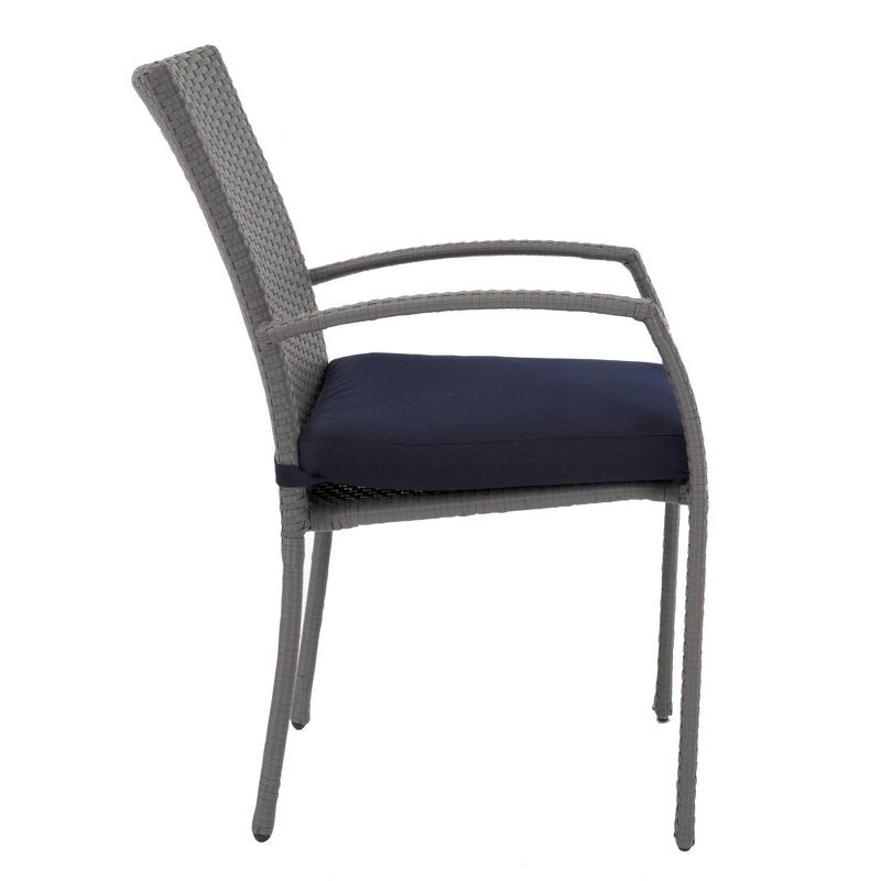 6pk Lakewood Ranch Steel and Wicker Patio Dining Chairs Gray/Blue - Room & Joy