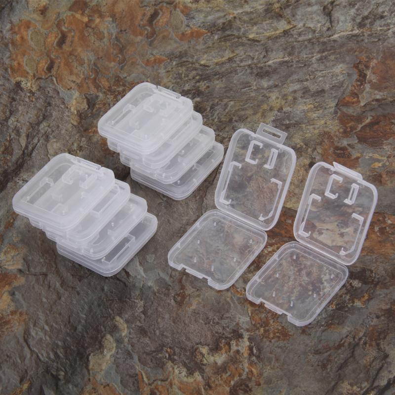 10PCS Transparent Standard SD SDHC Memory Card Case Holder Box Storage New