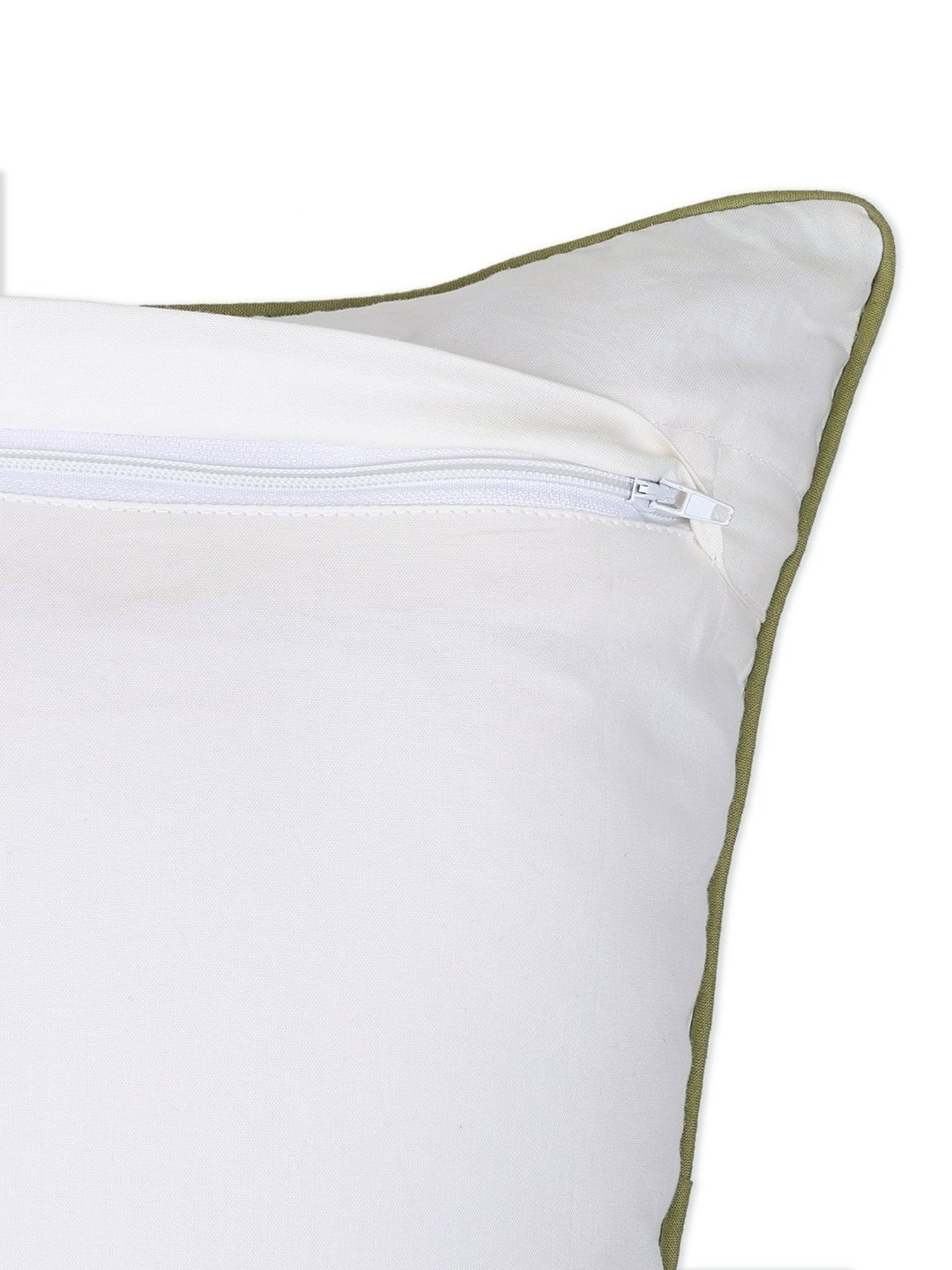 Spaces Printed Beige Cotton Cushion Cover