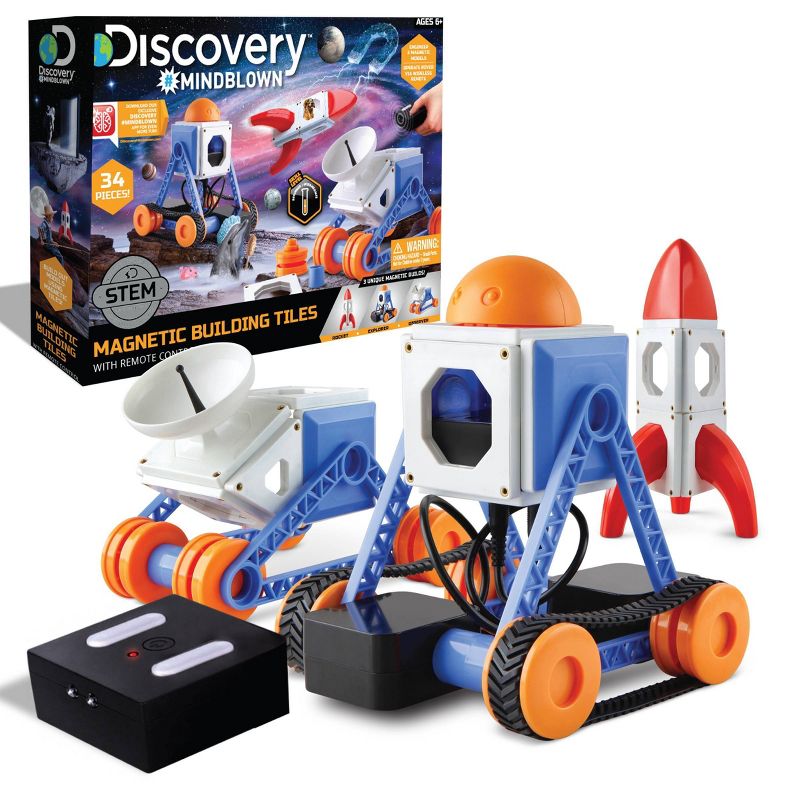 Discovery Kids Toy Magnetic Tiles Building Set with Remote Control