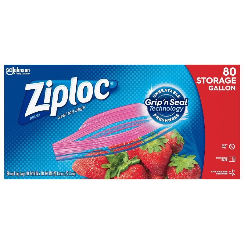 Ziploc Grip N Seal Super Mega Pack Storage Gallon - 80ct